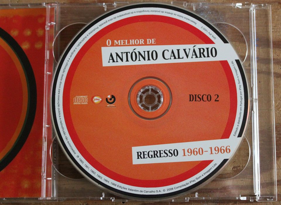 CD duplo António Calvário - O Melhor de António Calvário, Regresso 1960 - 1966  (2008)