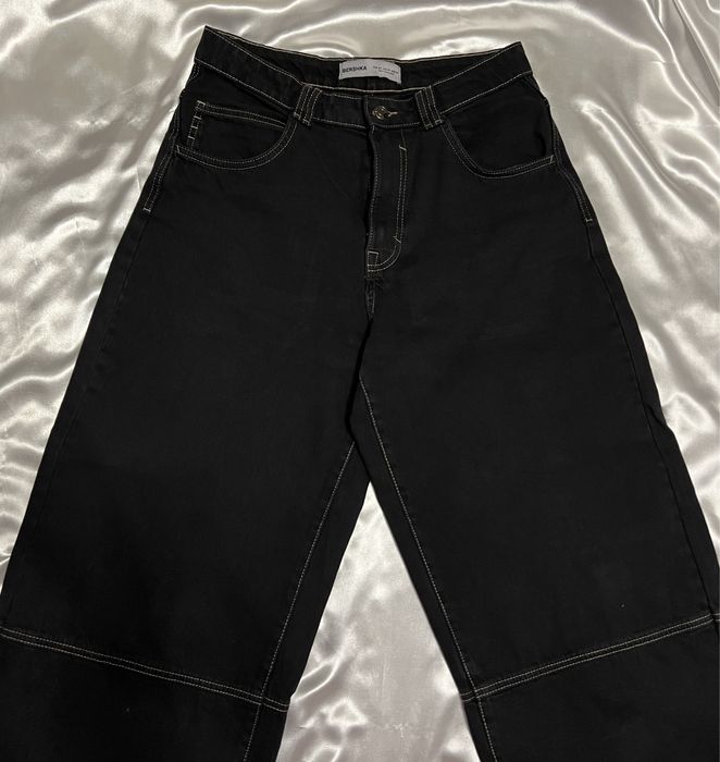 Чорні джинси bershka baggy denim