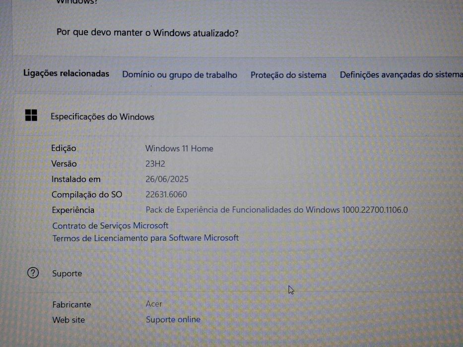 Notebook Acer a Venda