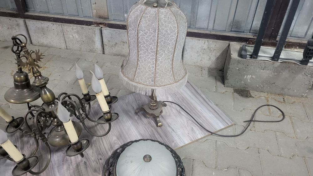Lampy wiszące stojące i łazienkowe retro pakiet