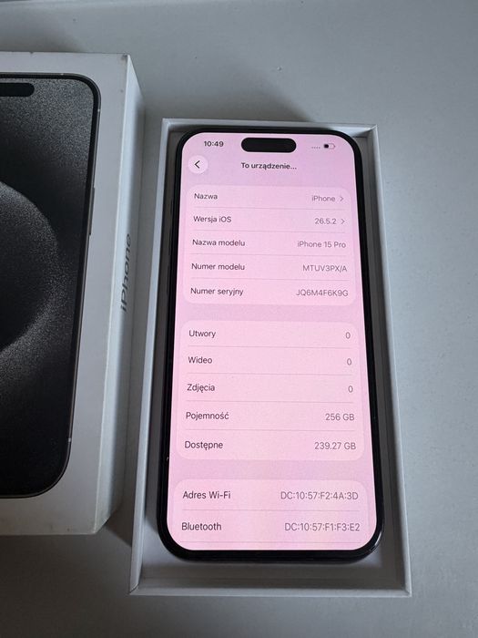 @ # Bateria 100% iPhone 15 Pro 256gb Black Titanium Idealny