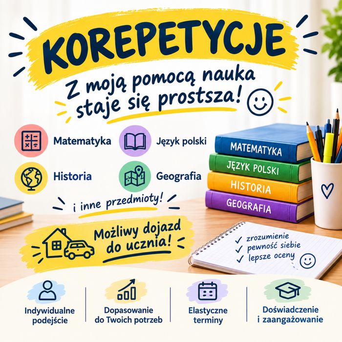 KOREPETYCJE z rożnych przedmiotów