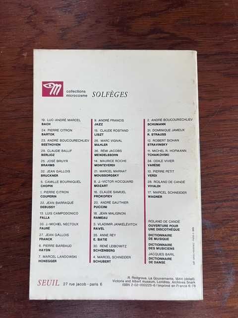 Coleção "Solfèges" de Biografias de Grandes Compositores – 36 Volumes (em francês)