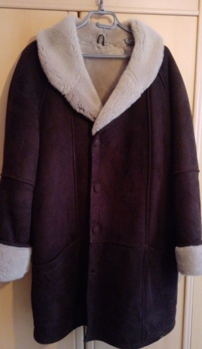 Kożuch męski brązowy