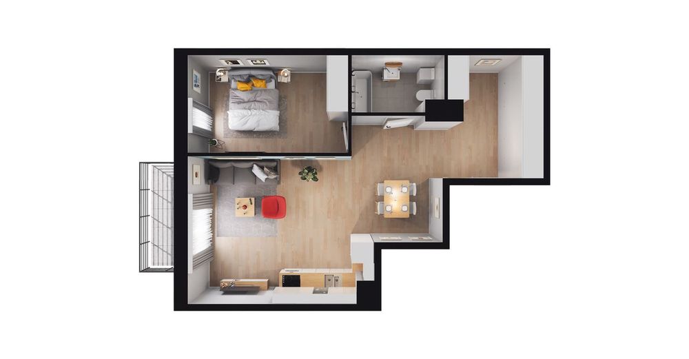 2-pokojowe mieszkanie 58m2 + balkon