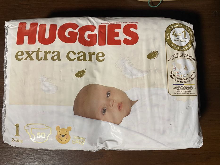 Підгузки Huggies Extra Care розмір 1 (2-5 кг)