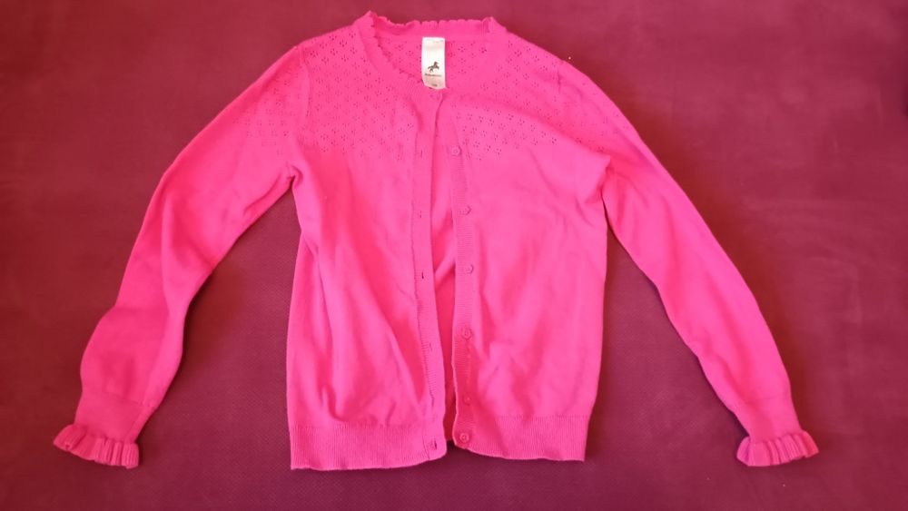 Różowy sweter dziewczęcy 128