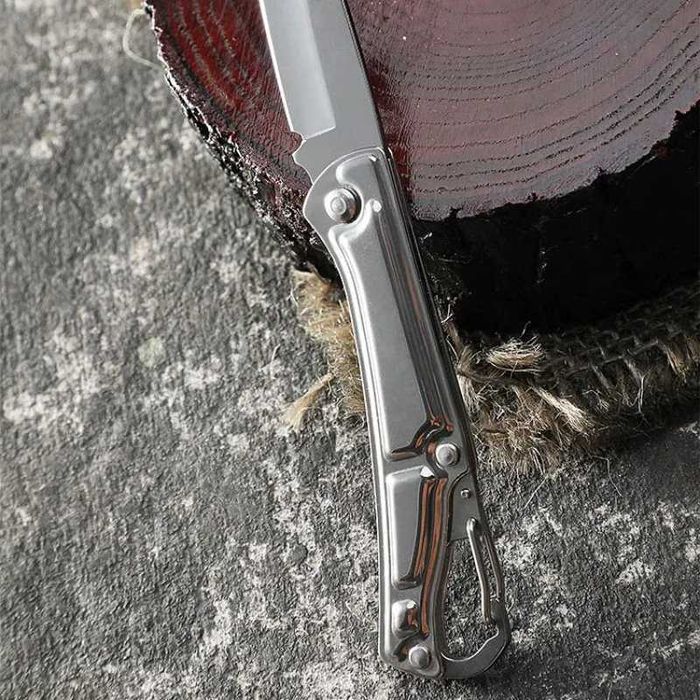 Scyzoryk Kieszonkowy 16cm Składany Nożyk z Klipsem Chromowy Breloczek