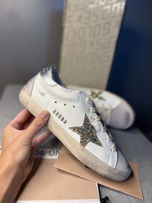 Кеди кросівки голден гуз golden goose gg кроссовки гуси со звездой женские с потертостями