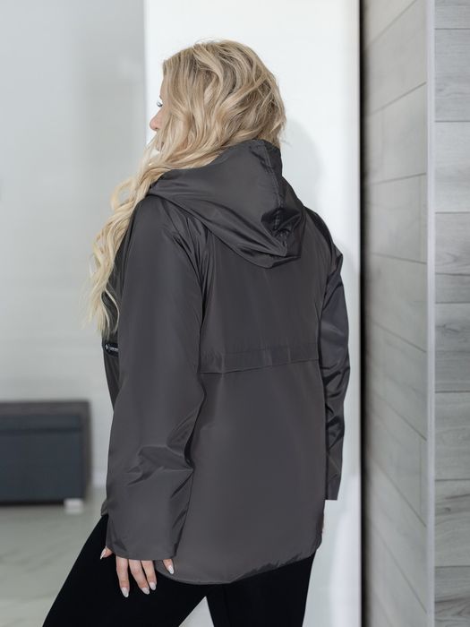 Вітровка жіноча на підкладці з капюшоном на блискавці