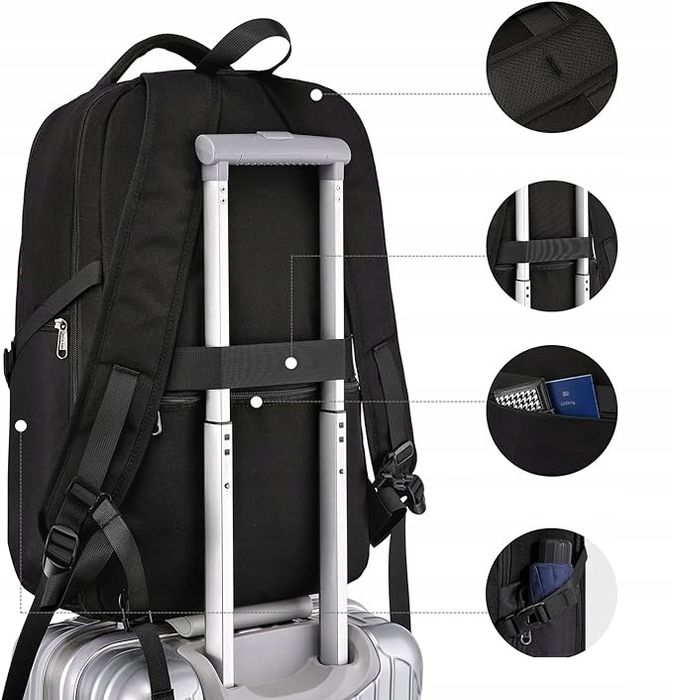 plecak na laptopa della gao 17 " usb plecak podróżny czarny