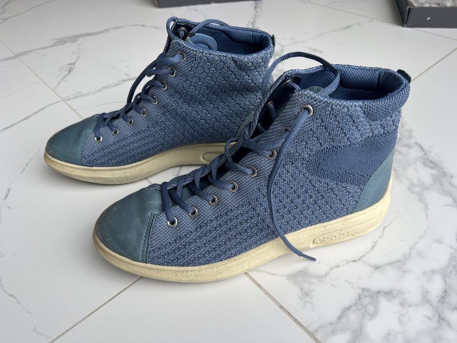 Ecco,ботінки 41р, шкіра +текстиль, демісезон, черевики