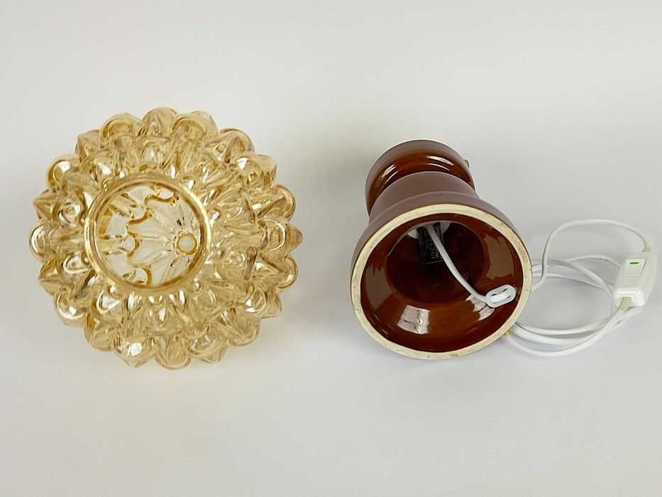 Lampa stołowa porcelanowa PRL retro vintage midcentury space age