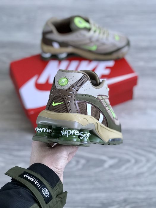 Кросівки Кроссовки Nike Shox Ride 2 Supreme Khaki Grey Green Хаки Серый Хакі Зелений Кросовки демісезон