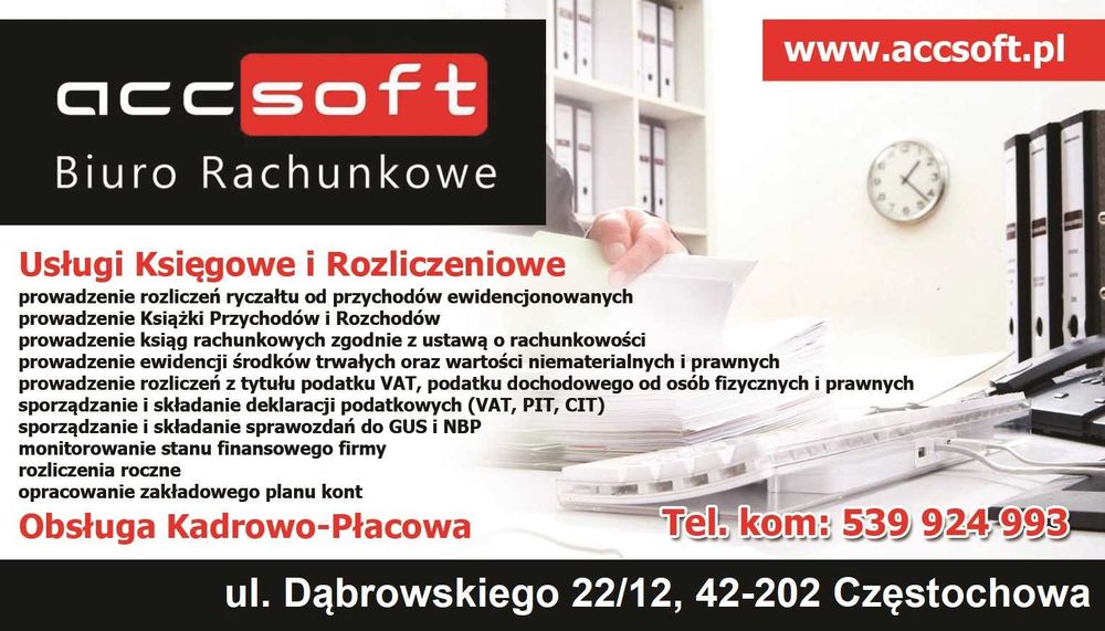 Biuro rachunkowe Częstochowa – kompleksowa obsługa firm
