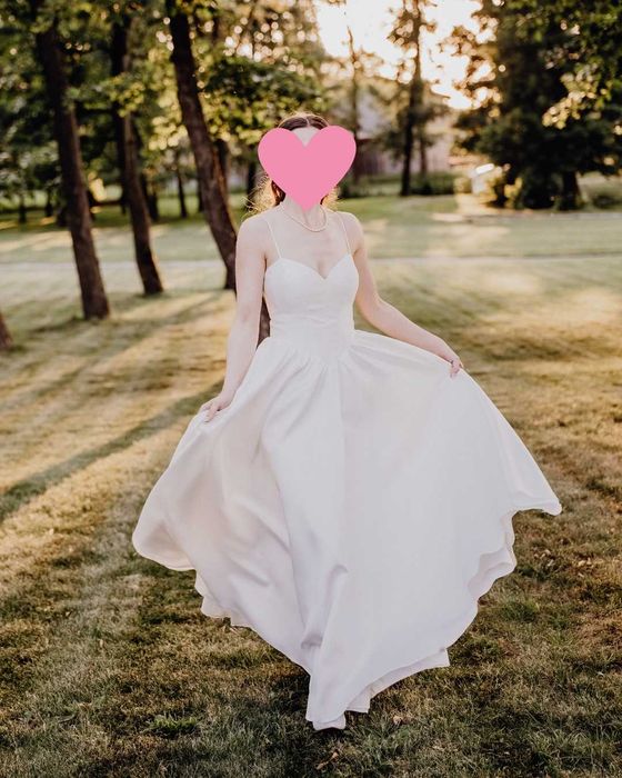 Klasyczna suknia ślubna z gorsetem w stylu Bridgerton (170+5cm/M)