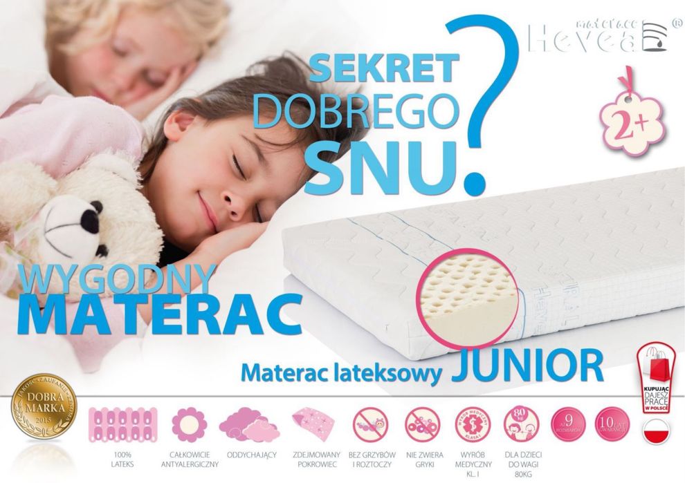Łóżko dziecięce z materacem lateksowym 160×80 cm