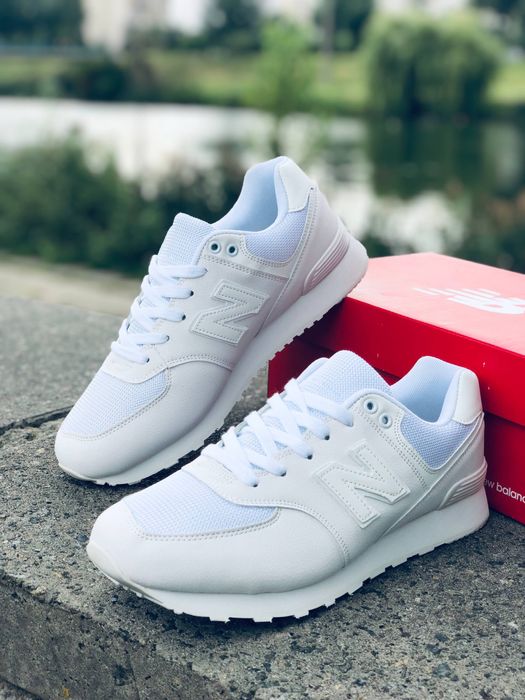 New Balance 574 all white кроссовки мужские нью беланс 574 белые