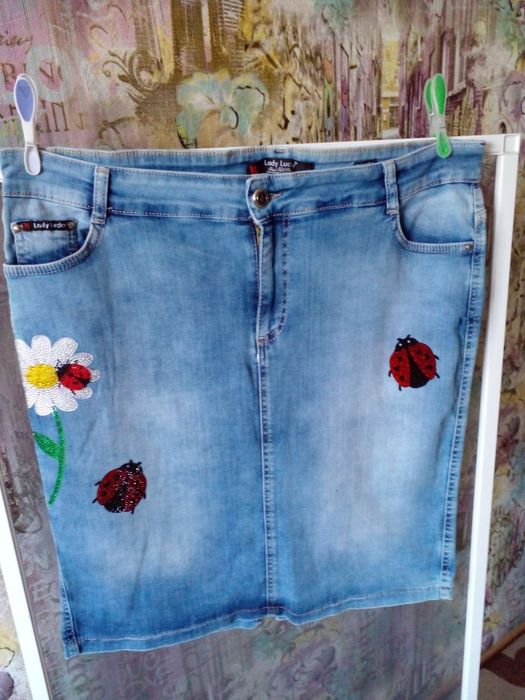 Шикарная джинсовая юбка