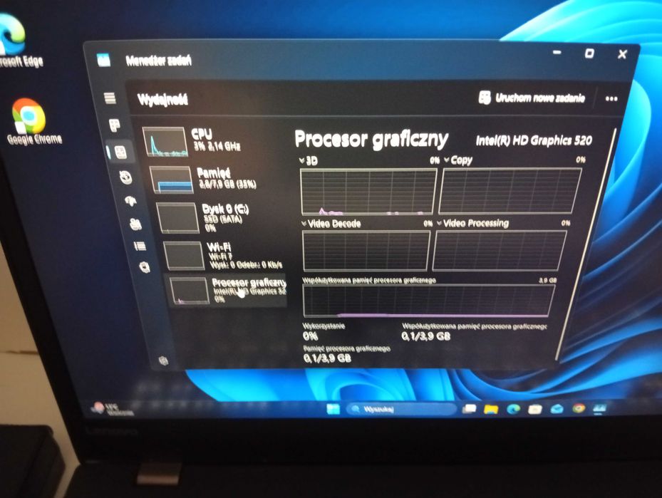 Lenovo ThinkPad T570 / 15.6" / Intel Core i5-6200U / 8GB RAM / 128GB SSD / HD / Win 11