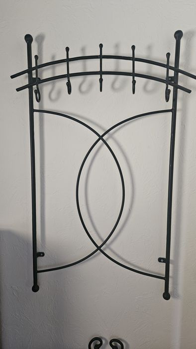 Lustro, wieszak siedzisko metalowe kute