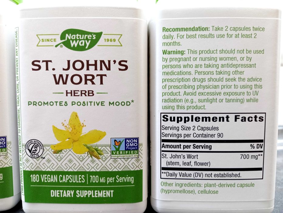 Nature's Way, St. John's Wort Herb (180 капс.), зверобой, звіробій
