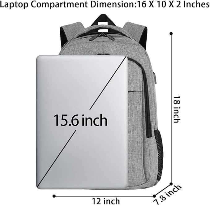 Pojemny Wodoodporny Duży Plecak Mieszczący Laptopa 15,6" z USB 32L TSA