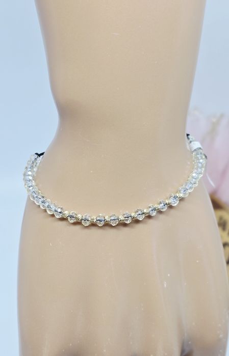 Złota bransoletka na sznurku próba 585 14k