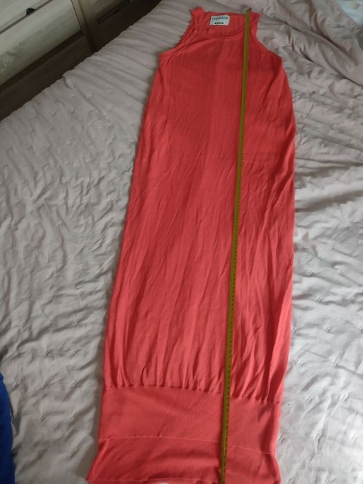 Confashion sukienka koralowa maxi oryginalna efektowna M