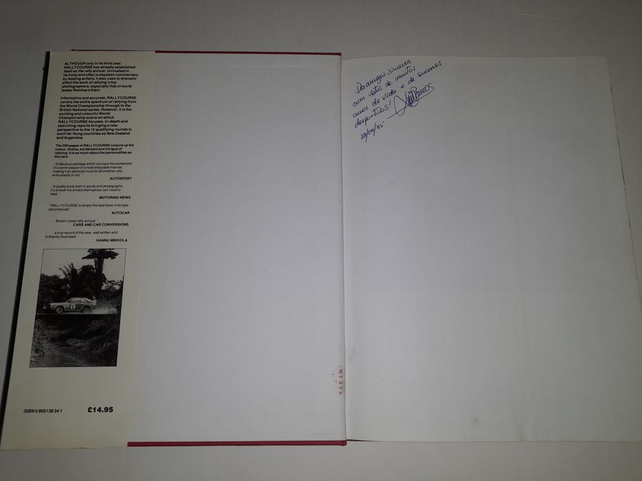 Anuário Rallycourse 1984 Blomqvist Audi Grupo B