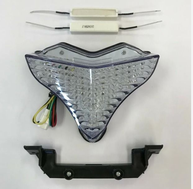 farolim traseiro clear yamaha yzf r1 2009 - 2014 led com piscas
