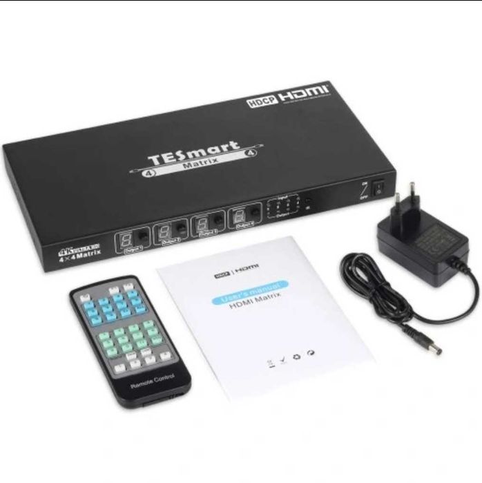 Przełącznik HDMI TESmart KVM Switch UltraHD 4K 4x4Matrix HDCP 3D pilot