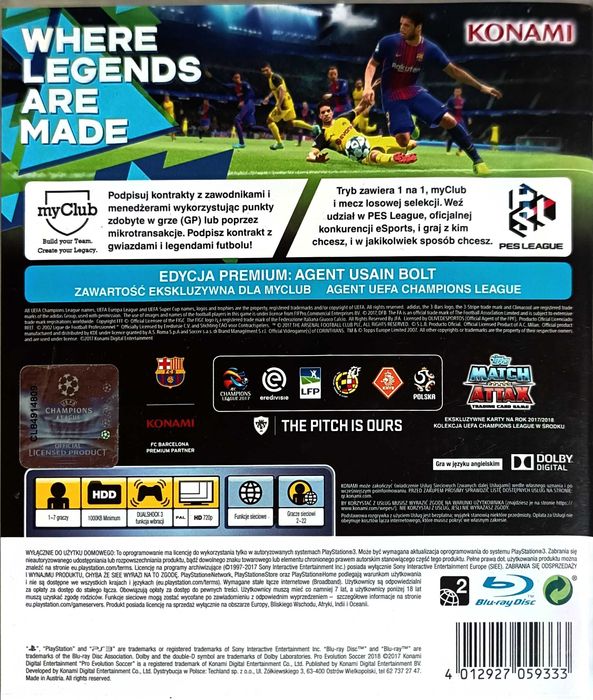 PES 2018 Playstation 3 / Edycja Premium