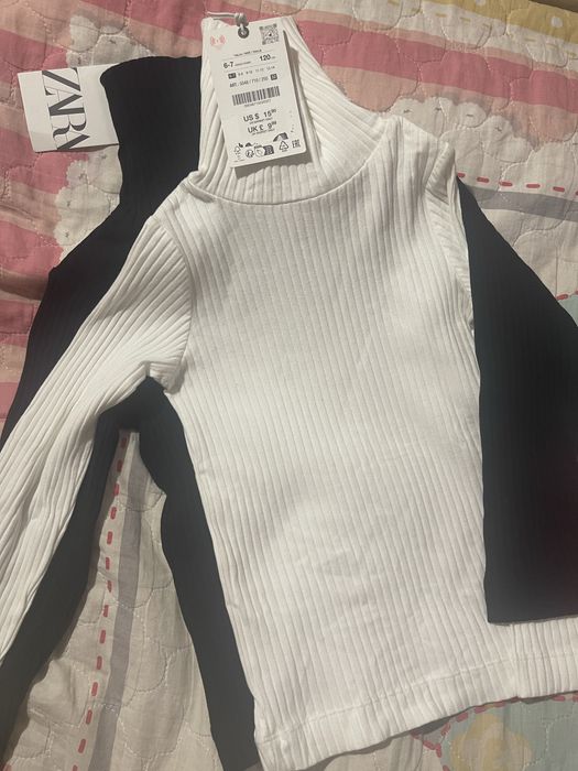 Гольф Zara білий, чорний 6-7 років, 120 см