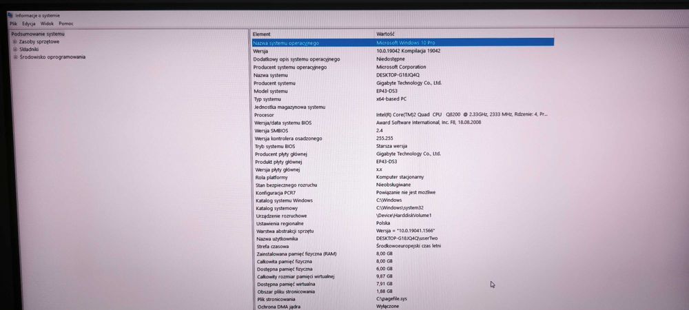 Komputer PC Intel Q8200 / 8GB RAM / GeForce 9800 GT