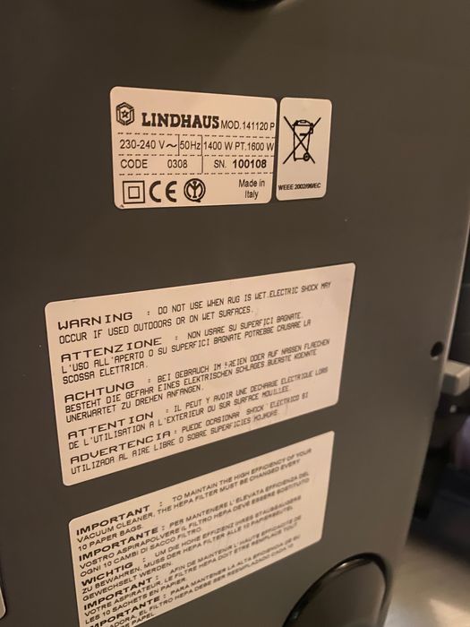 Пылесос Lindhaus Aria Platinum с электрощеткой, многофункциональный