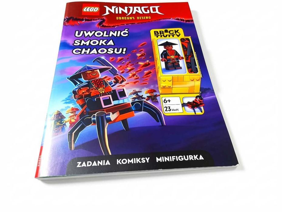 D042 Książka LEGO Ninjago Dragons Rising Uwolnić Smoka Chaosu Zadania Komiksy Oryginalna Minifigurka Klocki Zestaw Ameet Dla Dzieci Prezent