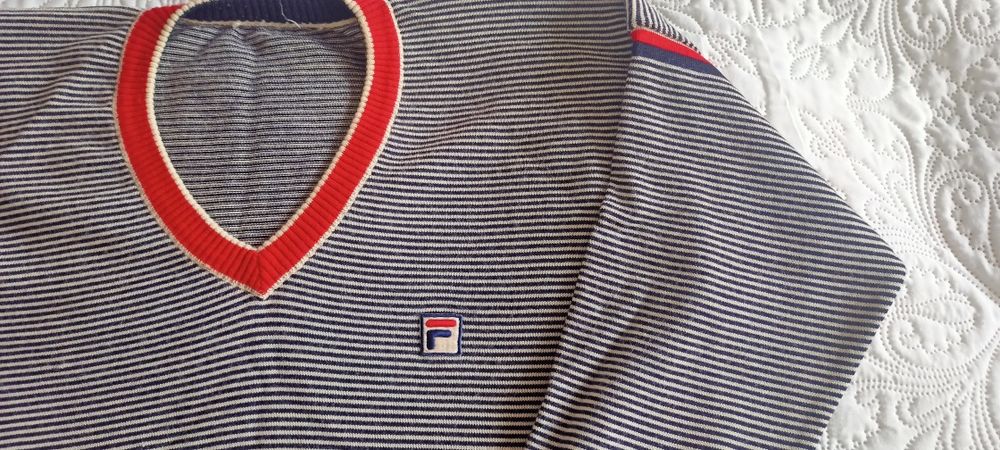 Sweter męski wełna M w paski