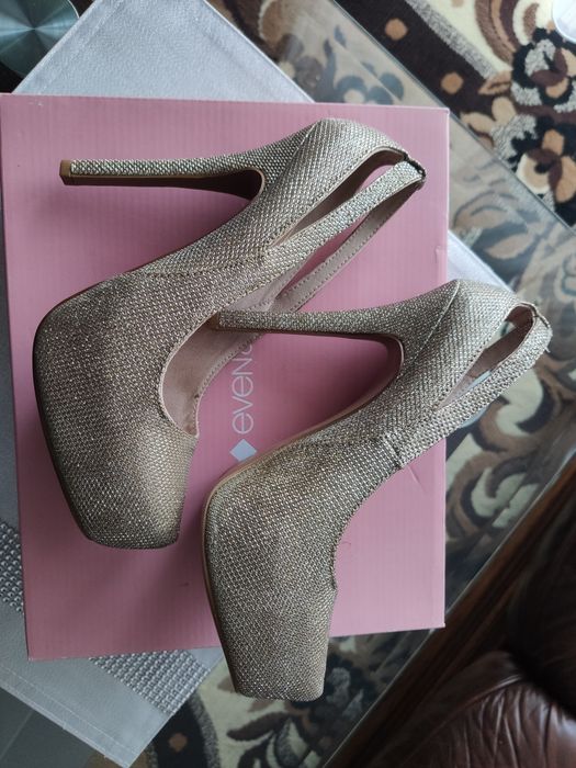 Szlipki wysoki obcas 36 BERSHKA nowe ślub 3cm platforma 13 obcas