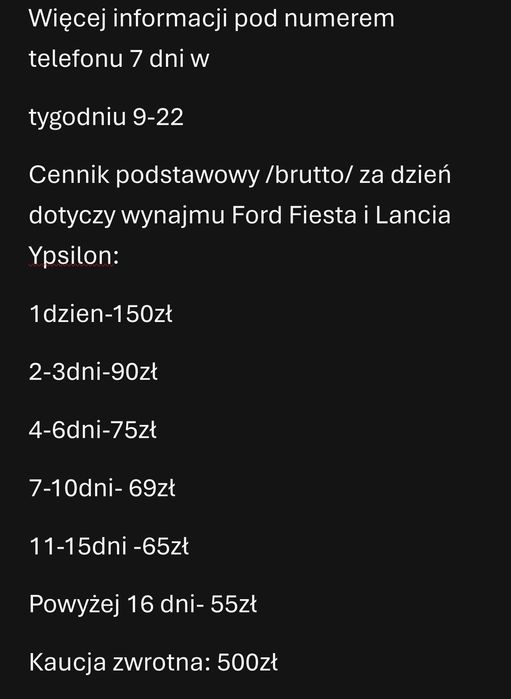 Wypożyczalnia wynajem tanich aut samochodów,  zastępcze , FV23