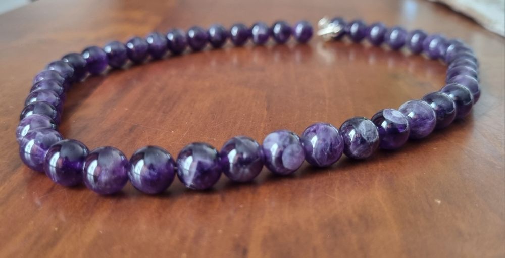 Korale z ametystów 925