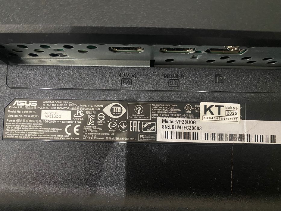 monitor asus 28 cali 4k jak nowy