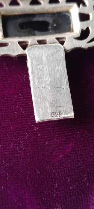 76 gramów, Art Deco, Srebro 925, onyksy, markasyty