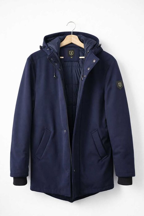 Casaco Parka Suits Inc Azul-Escuro com Capuz e Forro Acolchoado – M