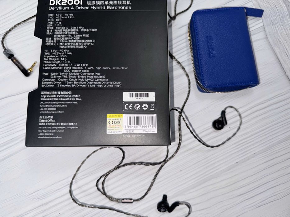 Auscultadores híbridos IEM Dunu DK-2001 Obsidian / Dunu DK2001