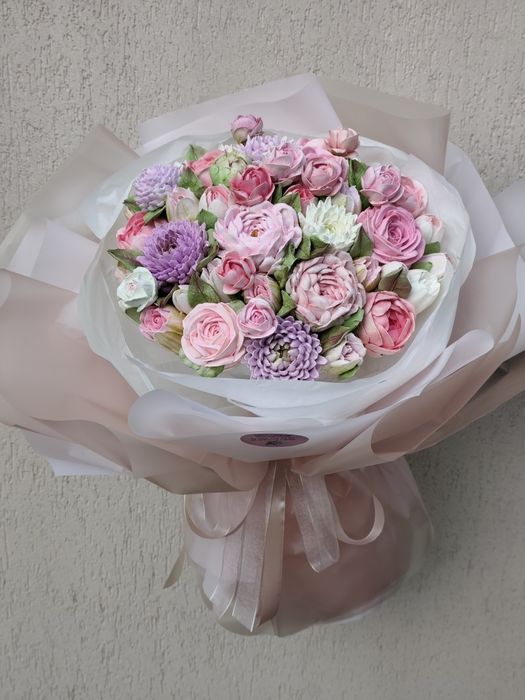 Букет квітів із натурального зефі