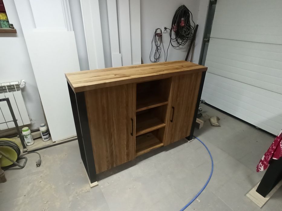 Komoda loft, lity dąb, szafka, Rtv