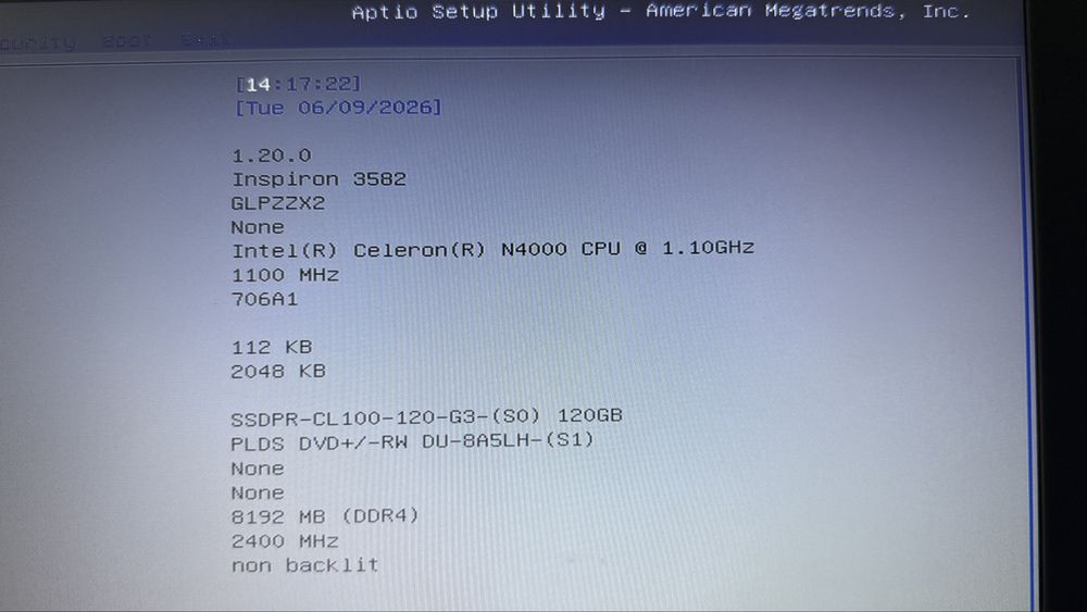 Laptop dell inspirion