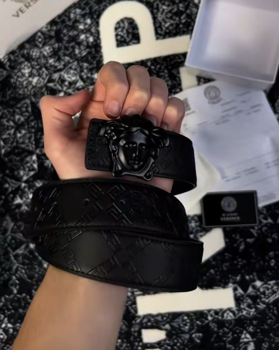 Versace belt / чорний ремінь версачі