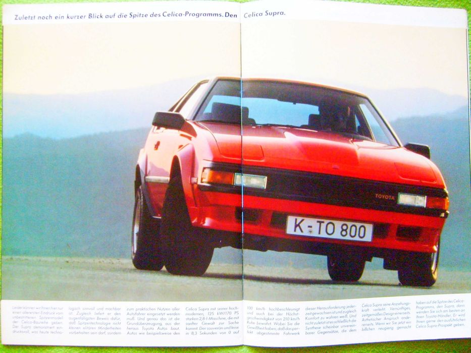 Toyota Celica 1984 - XT/ ST / GT / Supra - prospekt 28 str., stan BDB-